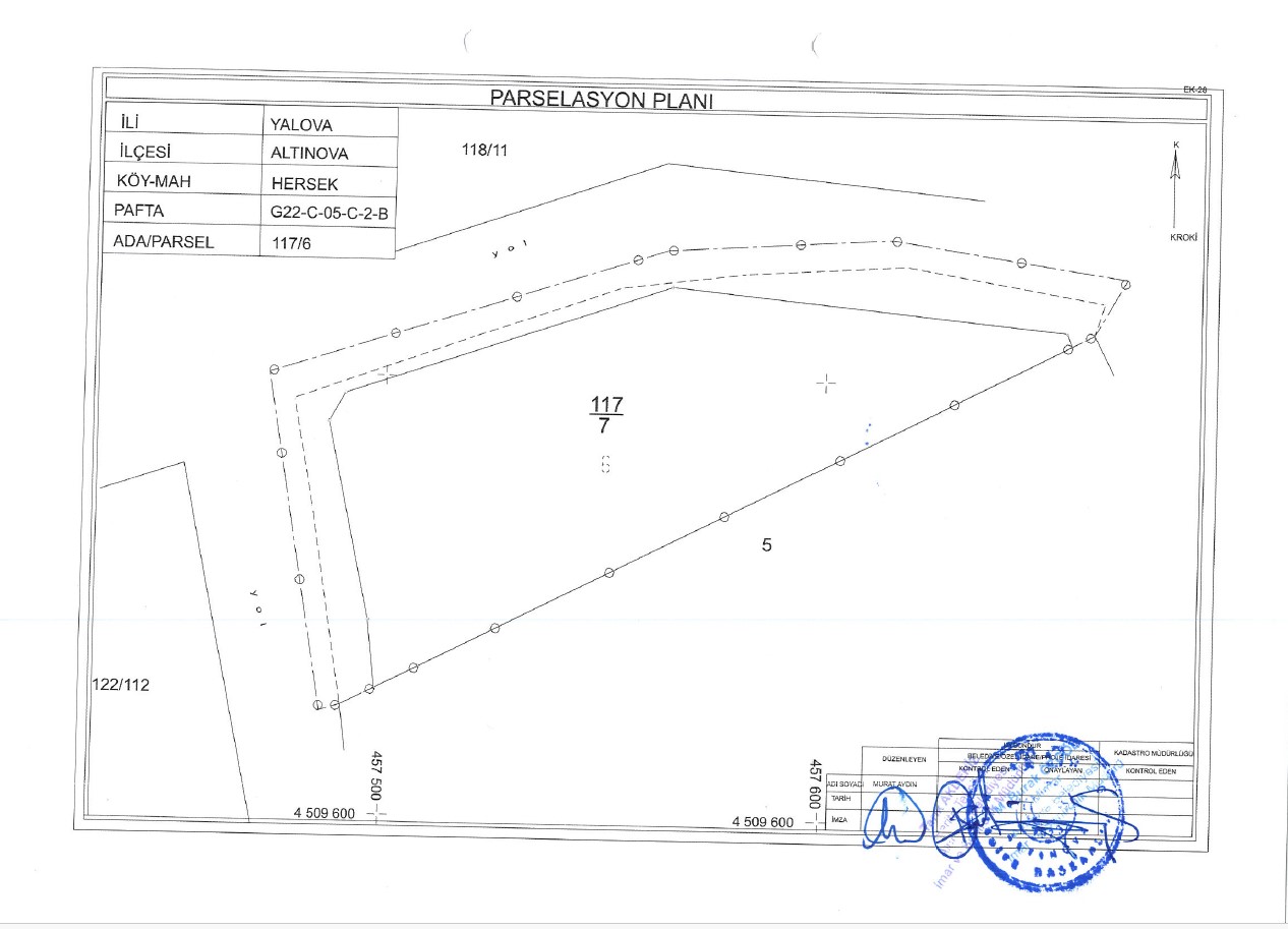 HERSEK MAHALLESİ 51 NOLU PARSELASYON PLANI