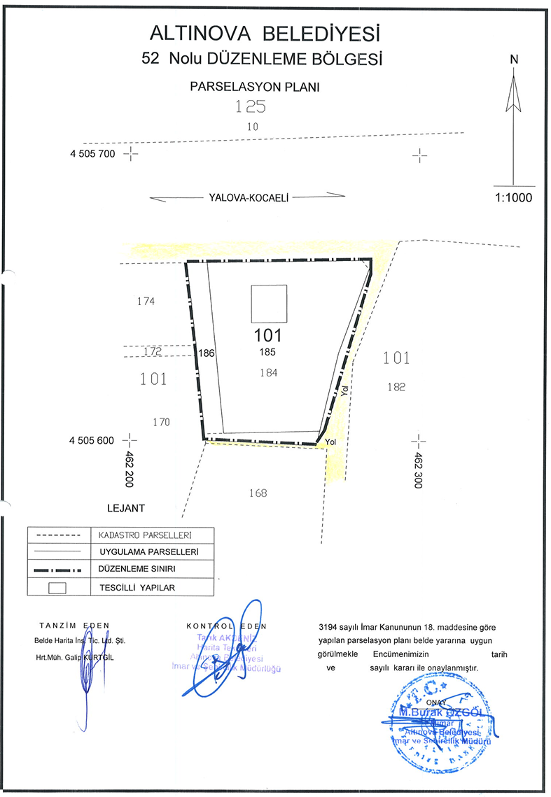 TOKMAK KÖYÜ 52 NOLU PARSELASYON PLANI
